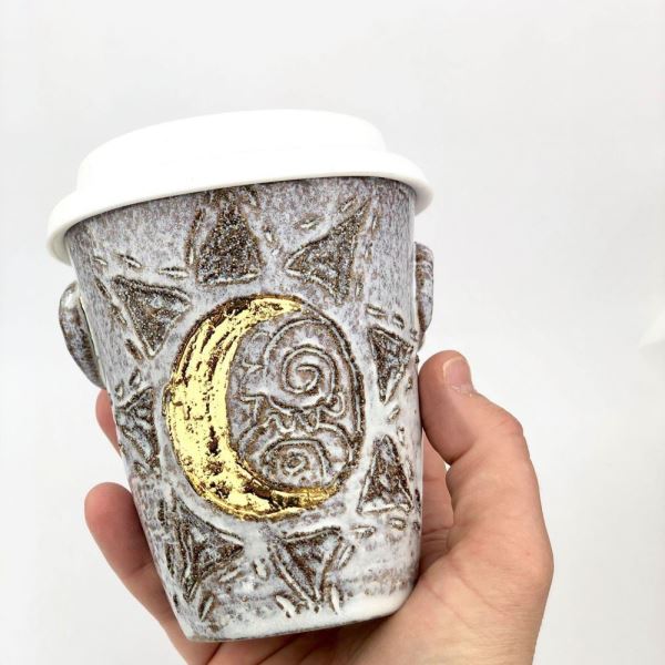 Crescent Moon Ceramic Holding Cup