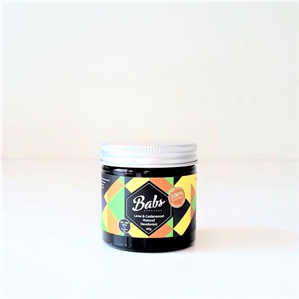 Lime & Cedarwood Bicarb Free Natural Deodorant with Charcoal 60g