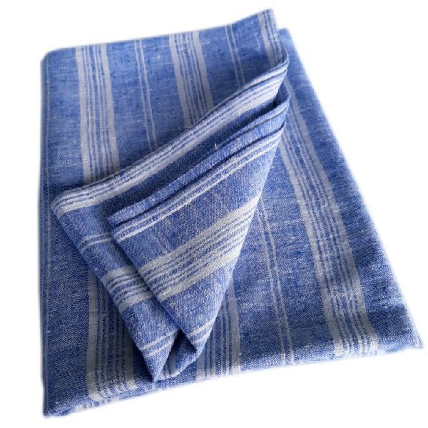 Linen Beach & Picnic Towel Multistripe - Blue/White