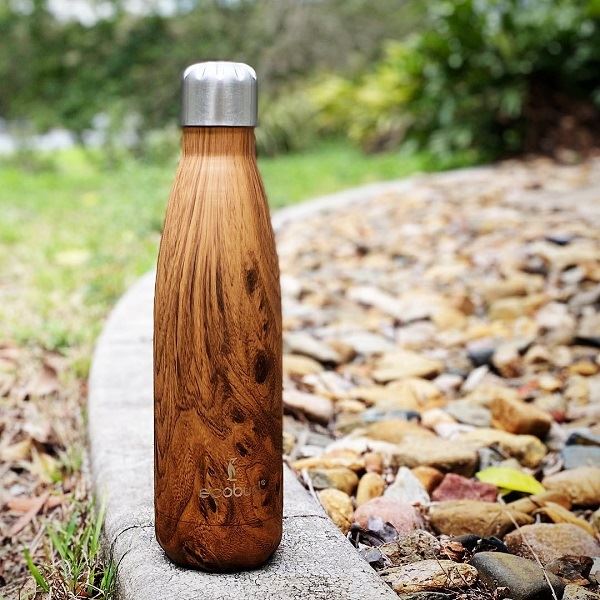 Insulated Stainless Steel Water Bottle (Wood)