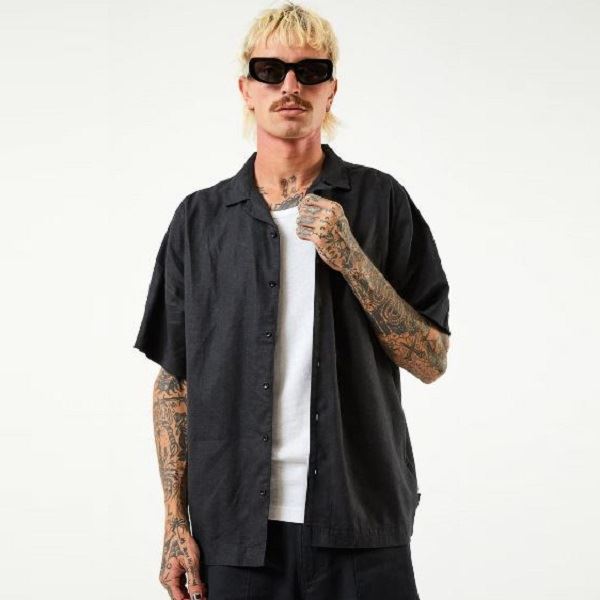 Daily Hemp Cuban Short Sleeve Shirt - Black