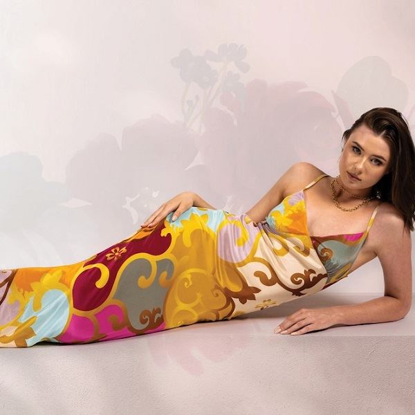 “Glamour” Bias Silky Maxi Dress