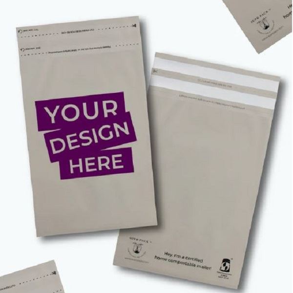 Custom Compostable Mailers - Warm Grey