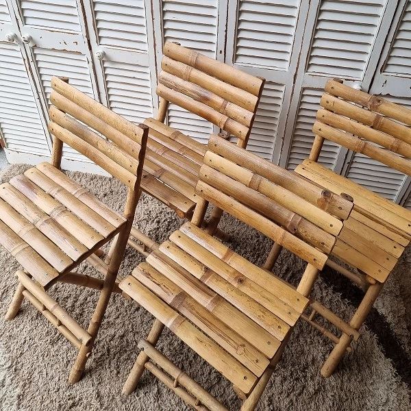 Bamboo Folding Bar Chairs