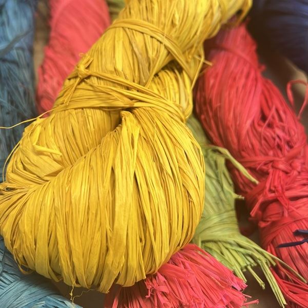 Raffia - Coloured 250gm (Yellow)
