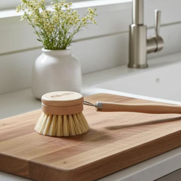 Wood Handle Dish Washing Brush with Replaceable Head