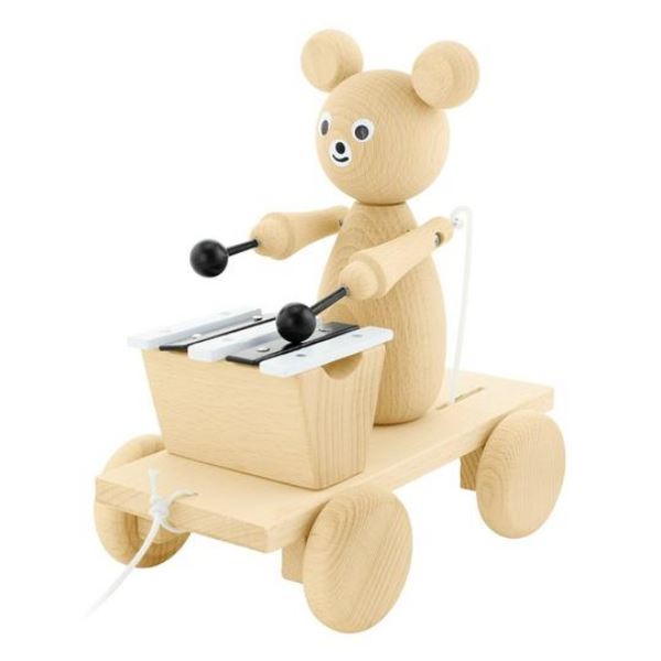 Wooden Pull Along Bear With Xylophone - Baxter